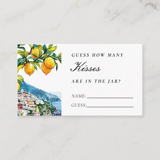 Amalfi Lemon Hoeveel Kussen Vrijgezellenfeest Informatiekaartje (Voorkant)