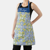 Amalfi Lemon Italian Blue TileAll-Over Print Apron Schort (Insitu)