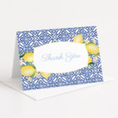 Amalfi Lemons Azulejos Powder Blue Baby Shower Bedankkaart