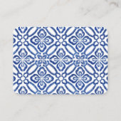 Amalfi Lemons Blauw Wit Patroon Luier Raffle Informatiekaartje (Achterkant)