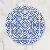 Amalfi Lemons Blue Tegel Baby of Trouwdouche Bedankjes Labels (Achterkant)