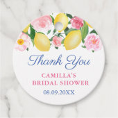 Amalfi Lemons Blue Tegel Baby of Trouwdouche Bedankjes Labels (Voorkant)