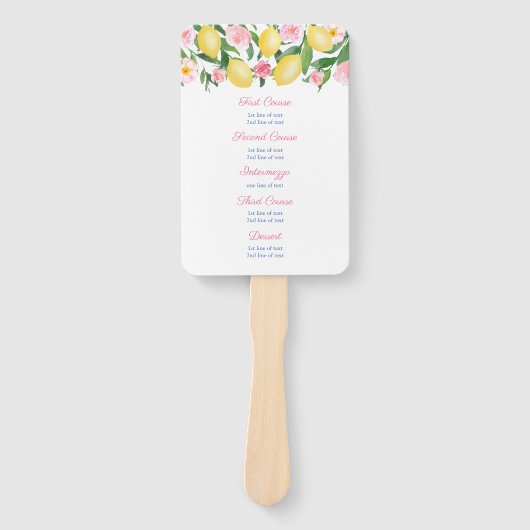 Amalfi Lemons Blue Tegels Milestone Birthday Menu  Handwaaier (Voorkant)