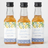 Amalfi Lemons Blue Tiles Wedding Shower Likeurfles Etiket (Flessen)