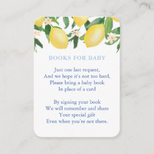 Amalfi Lemons Build Baby Boy's Library Baby shower Informatiekaartje