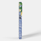 Amalfi Lemons Monogram Blue White Italiaanse tegel Case-Mate iPhone Case (Achterkant / Rechts)