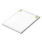 Amalfi Lemons Powder Blue Personalized Notepad Notitieblok (Linkerzijde)