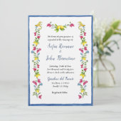 Amalfi Mediterranean Garden floral Wedding Kaart (Staand voorkant)