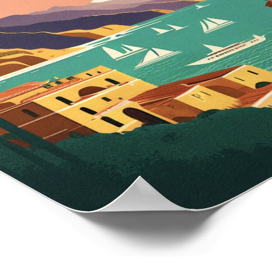 Amalfi minimalistisch viadposter poster (Hoek)