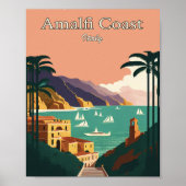 Amalfi minimalistisch viadposter poster (Voorkant)
