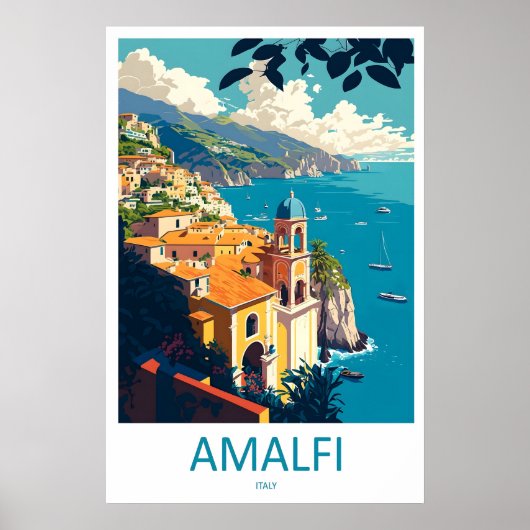 Amalfi Nationaal Ski Park Vintage Reisposter Poster (Voorkant)