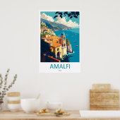 Amalfi Nationaal Ski Park Vintage Reisposter Poster (Keuken)