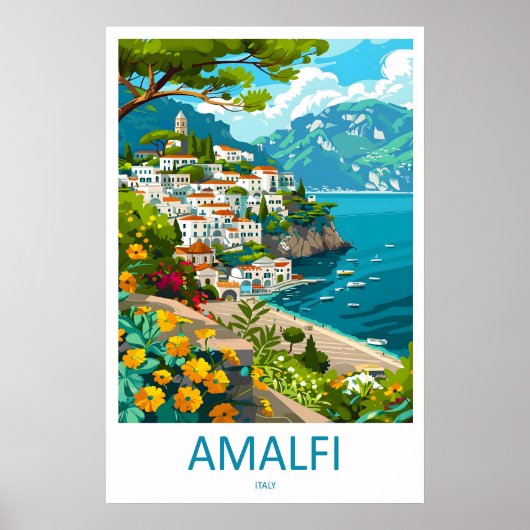Amalfi Park Poster Ski Reizen NationalVintage (Voorkant)