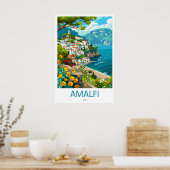 Amalfi Park Poster Ski Reizen NationalVintage (Keuken)