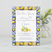 Amalfi Positano blauw tegels citroenen verjaardags Kaart (Staand voorkant)