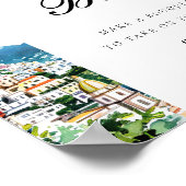 Amalfi Positano Flower Bar Vrijgezellenfeest Sign Poster (Hoek)