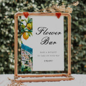 Amalfi Positano Flower Bar Vrijgezellenfeest Sign Poster