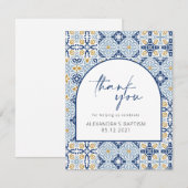 Amalfi Positano Mediterranean Blue Tile Bedankkaart (Voorkant / Achterkant)