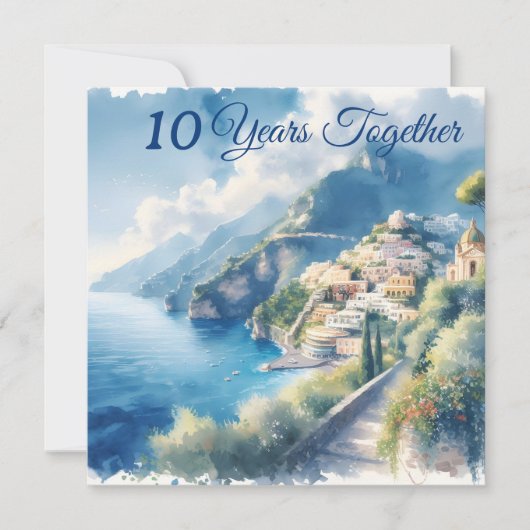 Amalfi Positano Romantisch Reizen Jubileum Cadeau Kaart (Voorkant)