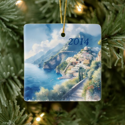Amalfi Positano Romantisch Reizen Jubileum Cadeau Keramisch Ornament (Boom)