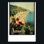 Amalfi Poster<br><div class="desc">Vintage reisbureau poster promotor Amalfi in Zuid-Italië,  door Mario Borgoni,  1927.</div>