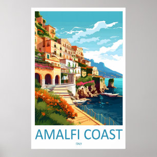 Amalfi Poster Vintage Nationaal Reis Ski Park