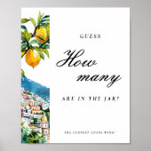 Amalfi raad eens hoeveel kussen Vrijgezellenfeest Poster (Voorkant)