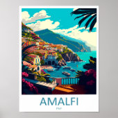 Amalfi Reisprint, amalfi kust reisposter Poster (Voorkant)