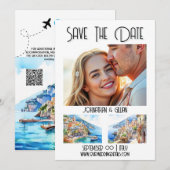 Amalfi slaan de datum foto bestemming uitje save the date (Voorkant / Achterkant)