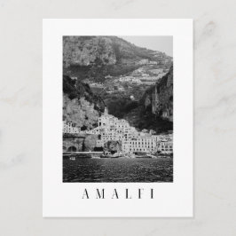 Amalfi stadsansichtkaart in zwart-wit briefkaart