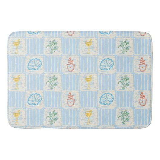 Amalfi stijl naadloos patroon badmat (Voorkant)