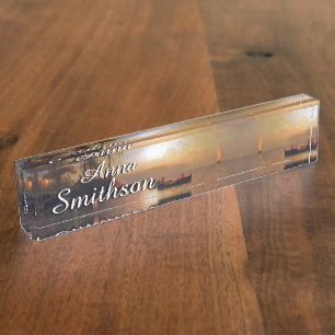 Amalfi Sunset Ocean Italy Boats Name Bord Naambordje