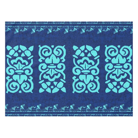 Amalfi tafelkleed in blauw en turquoise (Voorkant (Horizontaal))
