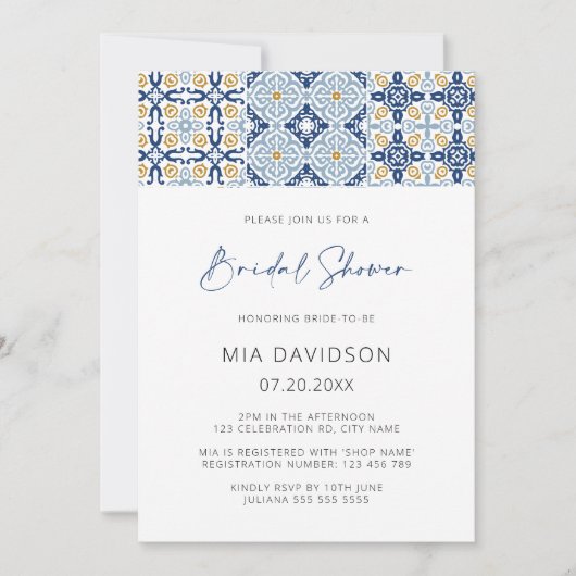 Amalfi Tegel Mediterranean Summer Vrijgezellenfees Kaart (Voorkant)