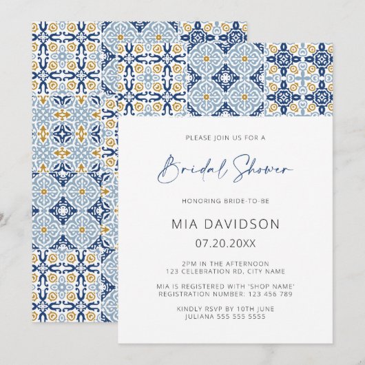 Amalfi Tegel Mediterranean Summer Vrijgezellenfees Kaart (Voorkant / Achterkant)