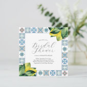 Amalfi Tegel & Waterverf Citroen Vrijgezellenfeest Kaart (Staand voorkant)