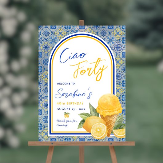 Amalfi Tegels Italiaans 40ste verjaardagsfeest Acryl Bord
