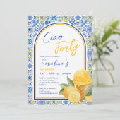 Amalfi Tegels Italiaans 40ste verjaardagsfeest Kaart (Staand voorkant)