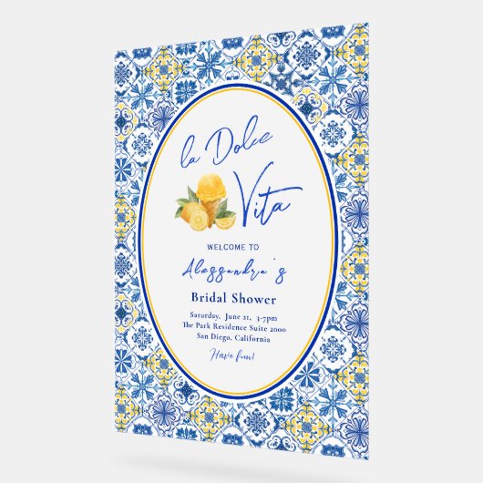 Amalfi Tegels Italiaans Vrijgezellenfeest Acryl Bord (Hoek)