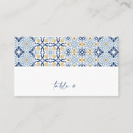 Amalfi Tile Summer Flat Place Card Visitekaartje (Voorkant)