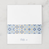 Amalfi Tile Summer Folded Place Card Plaatskaartje (Buitenkant ongevouwen)