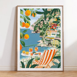 Amalfi Travel Print, Italië Amalfi Coast Wall Art Poster