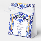 Amalfi Vietri blauw tegel bruiloft gunsten Bedankdoosjes (Voorkant Zijde)