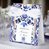 Amalfi Vietri blauw tegel bruiloft gunsten Bedankdoosjes