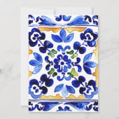 Amalfi Vietri Italiaans blauw tegels verjaardagsfe Kaart (Achterkant)