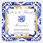 Amalfi Vietri tegels Italiaans bruidsdiner cadeaut Vierkante Sticker (Voorkant)