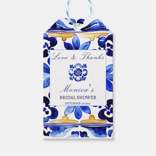 Amalfi Vietri tegels Italiaans vrijgezellenfeest g Cadeaulabel (Voorkant)