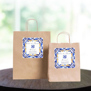 Amalfi Vietri tegels Italiaans vrijgezellenfeest g Vierkante Sticker