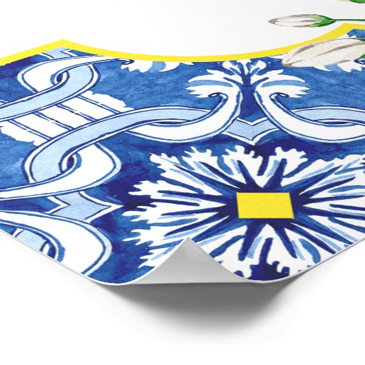 Amalfi Waterverf Lemon douche Welkom Poster (Hoek)