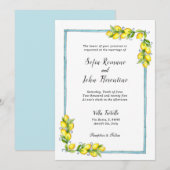 Amalfi waterverf Lemons vintage bruiloft Aankondiging (Voorkant / Achterkant)